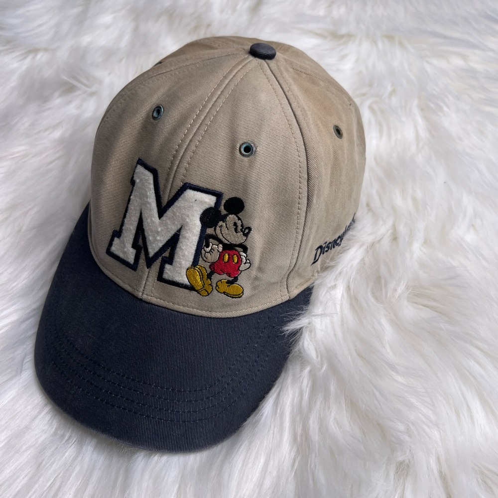 Vintage Disney Parks Mickey Mouse Tan and Navy Dad Hat